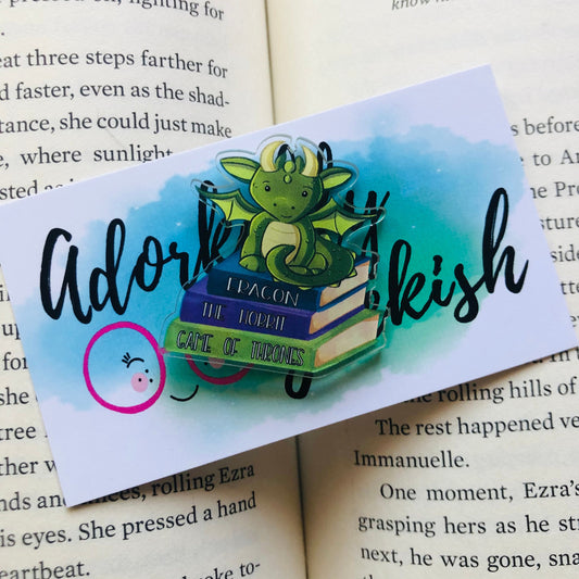Book Dragon -  Acrylic Pin/Badge