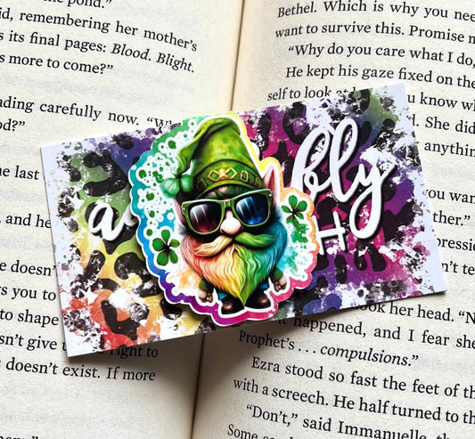 Rainbow Leprechaun Inspired - Magnetic Bookmark