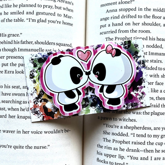 Kissing Pandas Inspired - Magnetic Bookmark